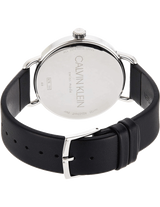 Calvin Klein Even White Dial Black Leather Strap Watch for Women - K7B211C6