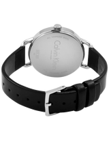 Calvin Klein Even Silver Black Leather Strap Watch for Women - K7B231C6 Buy Now By Calvin Klein