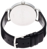 Calvin Klein Even Silver Black Leather Strap Watch for Women - K7B231C6 Buy Now By Calvin Klein