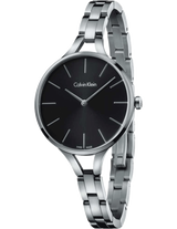 Calvin Klein Graphic Black Dial Silver Steel Strap Watch for Women - K7E23141 Buy Now By Calvin Klein