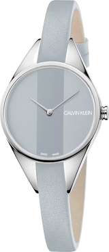Calvin Klein Rebel Grey Dial Grey Leather Strap Watch for Women - K8P231Q4 Buy Now By Calvin Klein