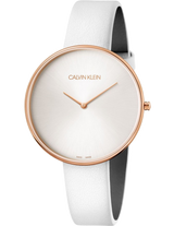 Calvin Klein Full Moon White Dial White Leather Strap Watch for Women - K8Y236L6 Buy Now By Calvin Klein