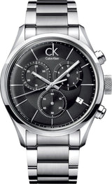 Shop Calvin Klein Masculine Chronograph Black Dial Silver Steel Strap Watch for Men - K2H27104 in USA