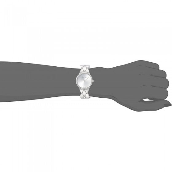 Calvin Klein Snake Silver Dial Silver Steel Strap Watch For Women - K6E23146 Buy Now By Calvin Klein