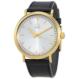 Calvin Klein Surround Silver Dial Black Leather Strap Watch for Men - K3W215C6 Buy Now By Calvin Klein