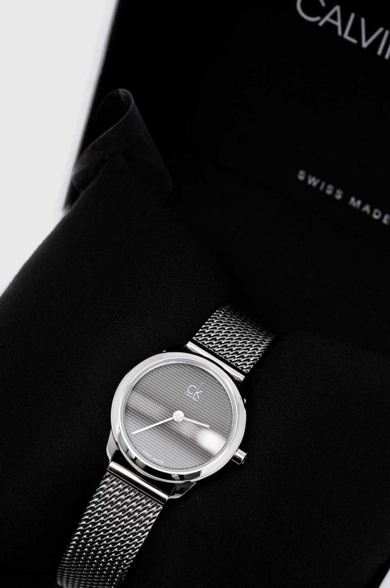 Calvin Klein Minimal Grey Dial Silver Mesh Bracelet Watch for Women - K3M2312X Buy Now By Calvin Klein