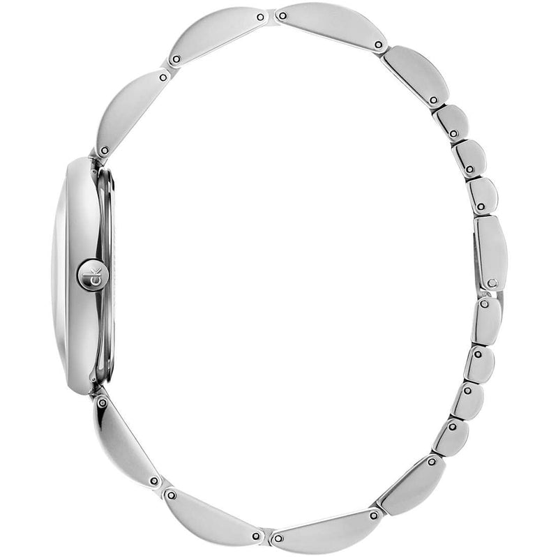 Shop Calvin Klein Wavy Black Dial Silver Steel Strap Watch for Women - K9U23141 in USA