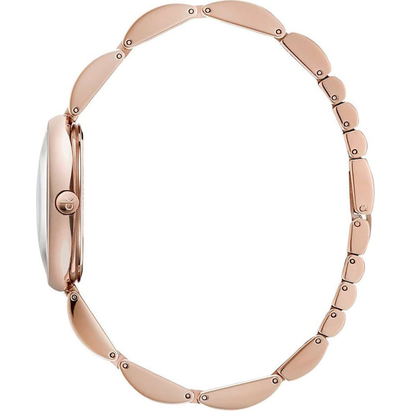 Shop Calvin Klein Wavy White Dial Rose Gold Steel Strap Watch for Women - K9U23646 in USA