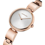 Shop Calvin Klein Wavy White Dial Rose Gold Steel Strap Watch for Women - K9U23646 in USA