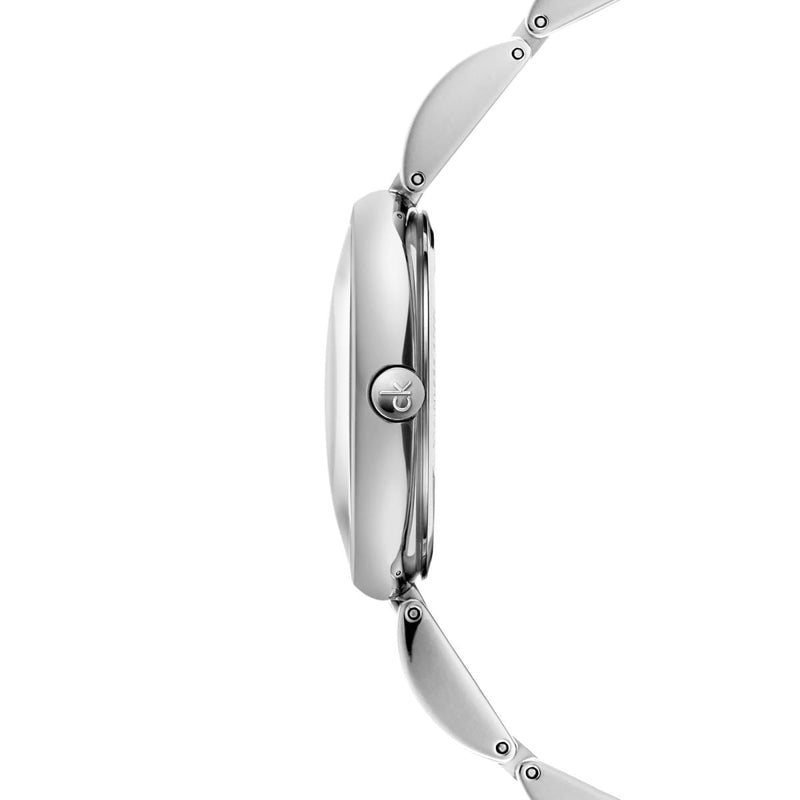 Shop Calvin Klein Wavy Silver Dial Silver Steel Strap Watch for Women - K9U23146 in USA