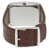Shop Calvin Klein Window Silver Dial Brown Leather Strap Watch for Men - K2M21126 in USA