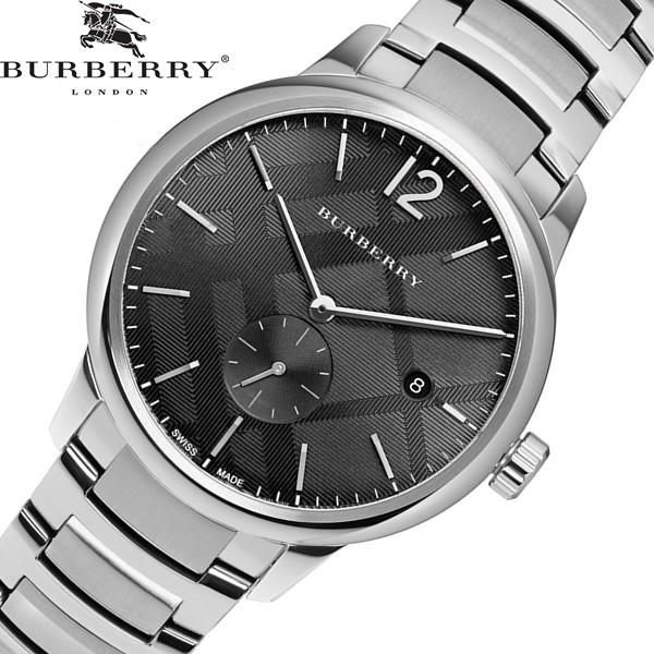 Shop Burberry The Classic Round Black Dial Silver Steel Strap Watch for Men - BU10005 in USA