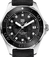 Tag Heuer Aquaracer Quartz Mother of Pearl Black Dial Black NATO Strap Watch for Women - WAY131M.FT6092 Buy Now By Tag Heuer