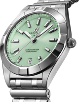 Breitling Chronomat 32 Diamonds Green Dial Silver Steel Strap Watch for Women - A77310101L1A1