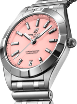Breitling Chronomat 32 Diamonds Pink Dial Silver Steel Strap Watch for Women - A77310101K1A1 Buy Now By Breitling