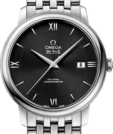 Shop Omega De Ville Prestige Co-Axial Black Dial Silver Steel Strap Watch for Men - 424.10.40.20.01.001 in USA