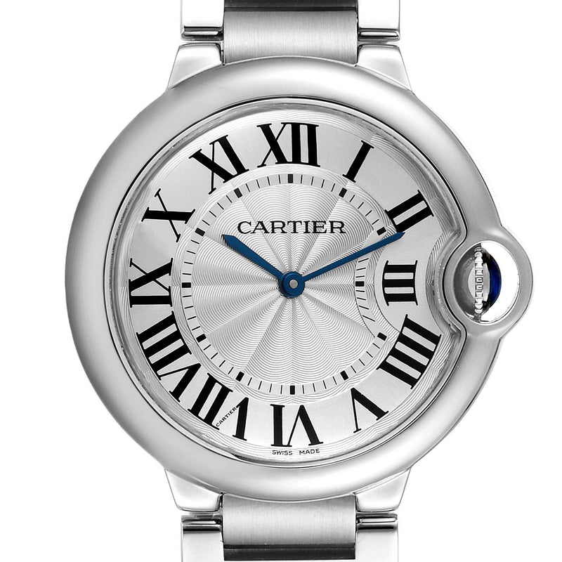 Shop Cartier Ballon Bleu De Cartier Silver Dial Silver Steel Strap Watch for Women - W69011Z4 in USA