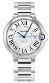 Cartier Ballon Bleu De Cartier Silver Dial Silver Steel Strap Watch for Men - WSBB0049