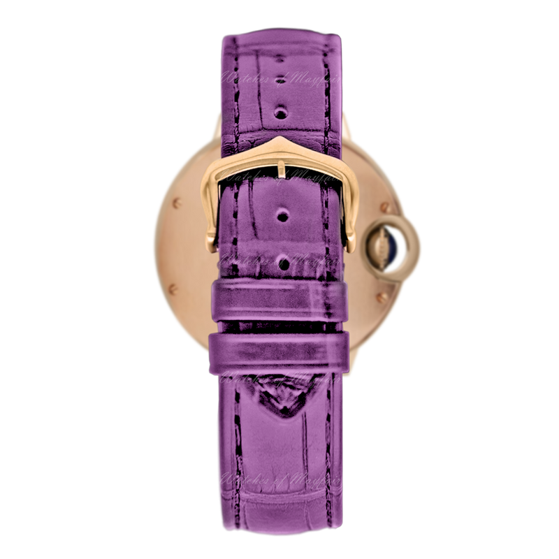 Cartier Ballon Bleu De Cartier Diamonds Silver Dial Pink Leather Strap Watch for Women - WJBB0010