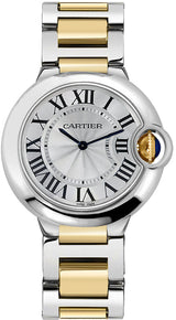 Cartier Ballon Bleu Silver Dial Two Tone Steel Strap Watch for Unisex Watch - W69008Z3