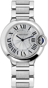Shop Cartier Ballon Bleu De Cartier Silver Dial Silver Steel Strap Watch for Women - W69011Z4 in USA
