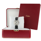 Shop Cartier Ballon Bleu Silver Dial Black Leather Strap Watch for Women - W69018Z4 in USA
