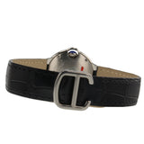 Shop Cartier Ballon Bleu Silver Dial Black Leather Strap Watch for Women - W69018Z4 in USA