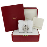 Shop Cartier Ballon Bleu de Cartier Silver Dial White Leather Strap Watch for Women - W6920087 in USA
