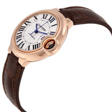 Shop Cartier Ballon Bleu De Cartier Silver Dial Brown Leather Strap Watch for Women - W6920097 in USA