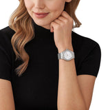 Michael Kors Lennox Three-Hand Silver Dial Gold Steel Strap Watch For Women - MK7278 Buy Now By Michael Kors