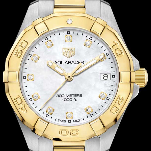 Shop Tag Heuer Aquaracer White Mother of Pearl Dial Watch for Women - WBD1322.BB0320 in USA