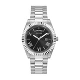Shop Guess Connoisseur Black Dial Silver Steel Strap Watch for Men - GW0265G1 in USA