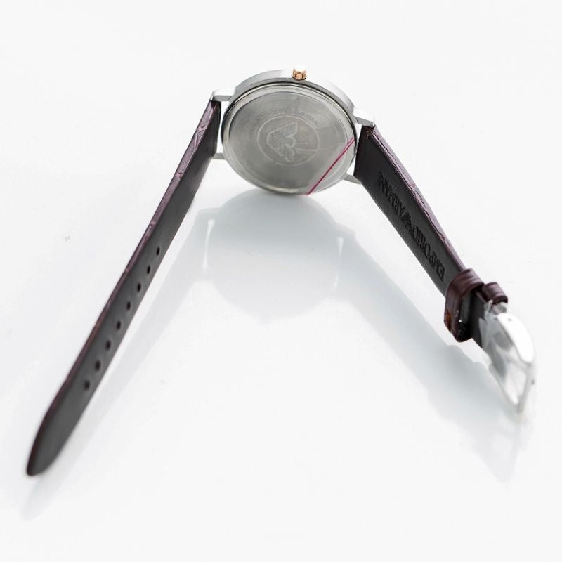 Emporio Armani Dress Quartz Silver Dial Brown Leather Strap Watch For Women - AR11063 Buy Now By Emporio Armani