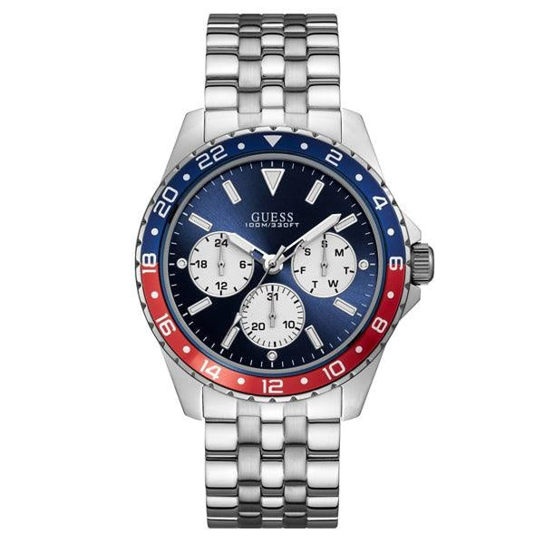 Shop Guess Odyssey Multifunction Blue Dial Silver Steel Strap Watch For Men - W1107G2 in USA