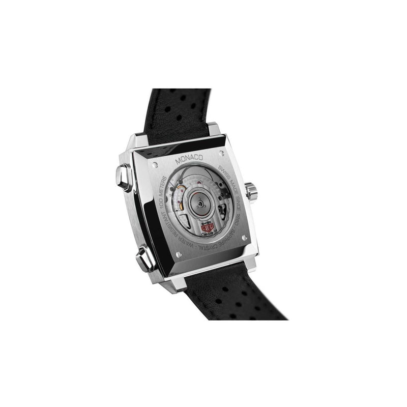 Tag Heuer Monaco Automatic Chronograph Blue Dial Black Leather Strap Watch for Men - CAW211P.FC6356 Buy Now By Tag Heuer
