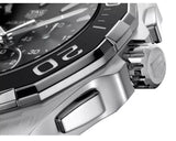 Tag Heuer Aquaracer Quartz Chronograph Black Dial Silver Steel Strap Watch for Men - CAY111A.BA0927 Buy Now By Tag Heuer