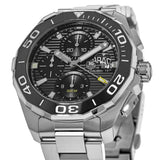 Shop Tag Heuer Aquaracer Calibre 16 Day-Date Black Dial Silver Steel Strap Watch for Men - CAY211A.BA0927 in USA