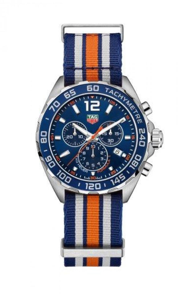 Shop Tag Heuer Formula 1 Quartz Chronograph Blue Dial Two Tone NATO Strap Watch for Men - CAZ1010.FC8196 in USA