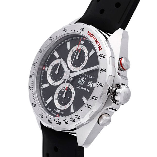Shop Tag Heuer Formula 1 Calibre 16 Black Dial Black Leather Strap Watch for Men - CAZ2010.FT8024 in USA