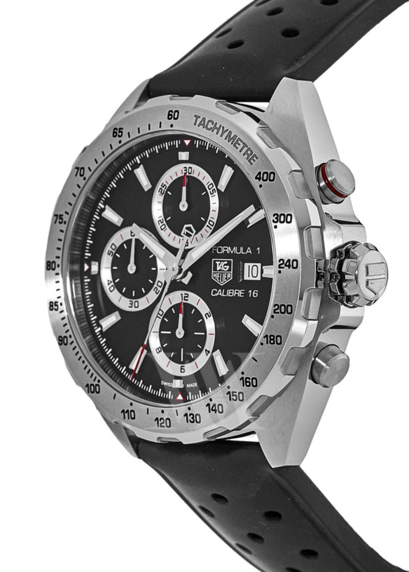 Shop Tag Heuer Formula 1 Calibre 16 Black Dial Black Leather Strap Watch for Men - CAZ2010.FT8024 in USA