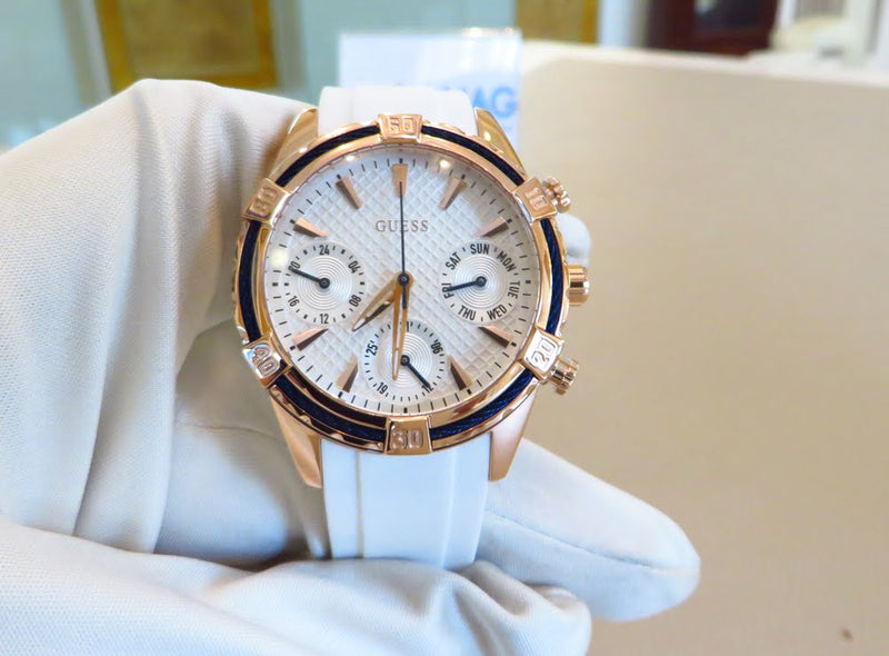 Guess Catalina White Dial White Silicon Strap Watch For Women - W0562L1 Buy Now By Guess