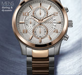 Guess Exec Chronograph White Dial Two Tone Steel Strap Watch for Men - W0075G2 Buy Now By Guess