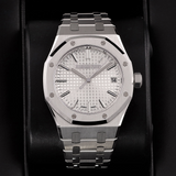 Audemars Piguet Royal Oak 50th Anniversary White Dial Silver Steel Strap Watch for Men - 15550ST.OO.1356ST.01