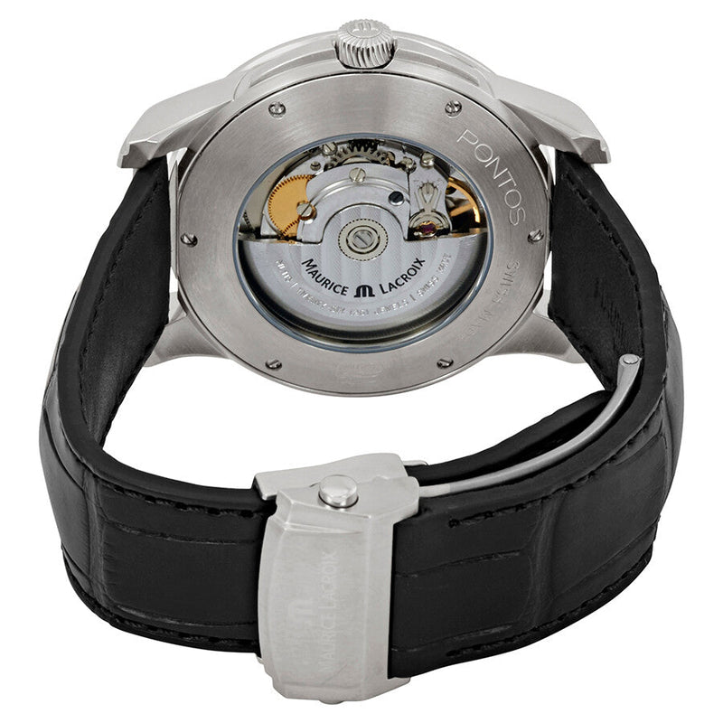 Maurice Lacroix Pontos Silver Dial Black Leather Strap Watch For Men - PT6148-SS001-131 Buy Now By Maurice Lacroix