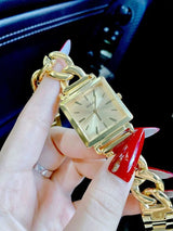 Shop Guess Vanity Gold Dial Gold Steel Strap Watch for Women - W1029L2 in USA