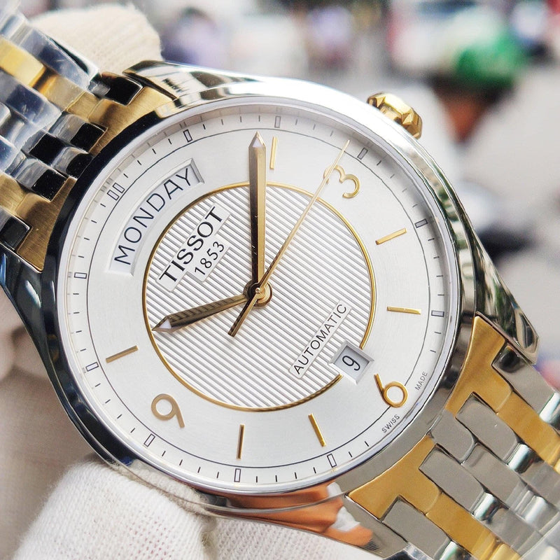 Tissot T Classic T One Automatic Silver Dial Two Tone Steel Strap Watch For Men - T038.430.22.037.00 Buy Now By Tissot