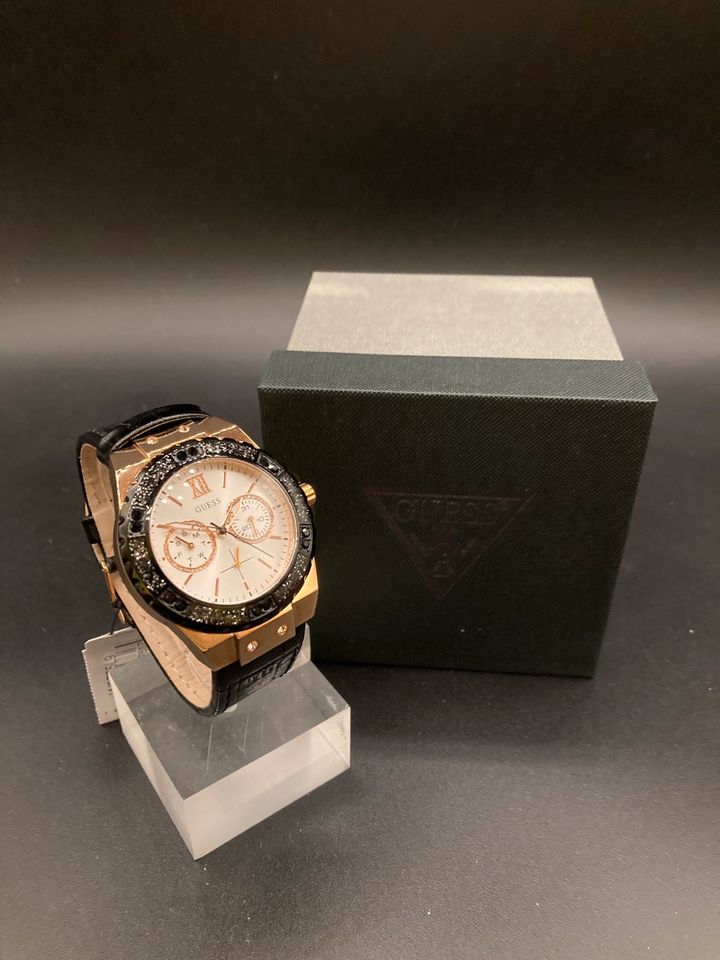 Guess Limelight Quartz White Dial Black Leather Strap Watch For Women - W0775L9 Buy Now By Guess