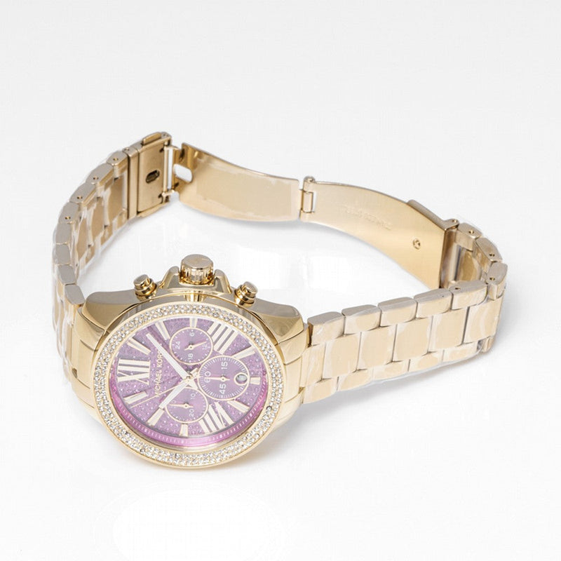 Michael Kors Wren Purple Dial Gold Steel Strap Watch for Women - MK6290 Buy Now By Michael Kors