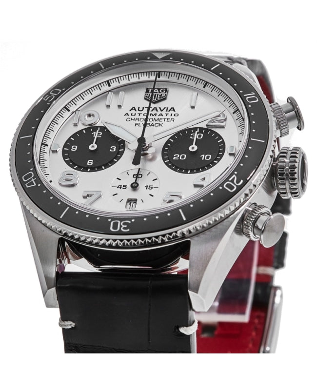 Tag Heuer Autavia Chronometer Flyback Chronograph Silver Dial Black Leather Strap Watch for Men - CBE511B.FC8279 Buy Now By Tag Heuer