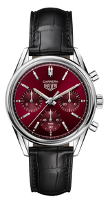 Tag Heuer Carrera Automatic Chronograph Red Dial Black Leather Strap Watch for Men - CBK221G.FC6479 Buy Now By Tag Heuer